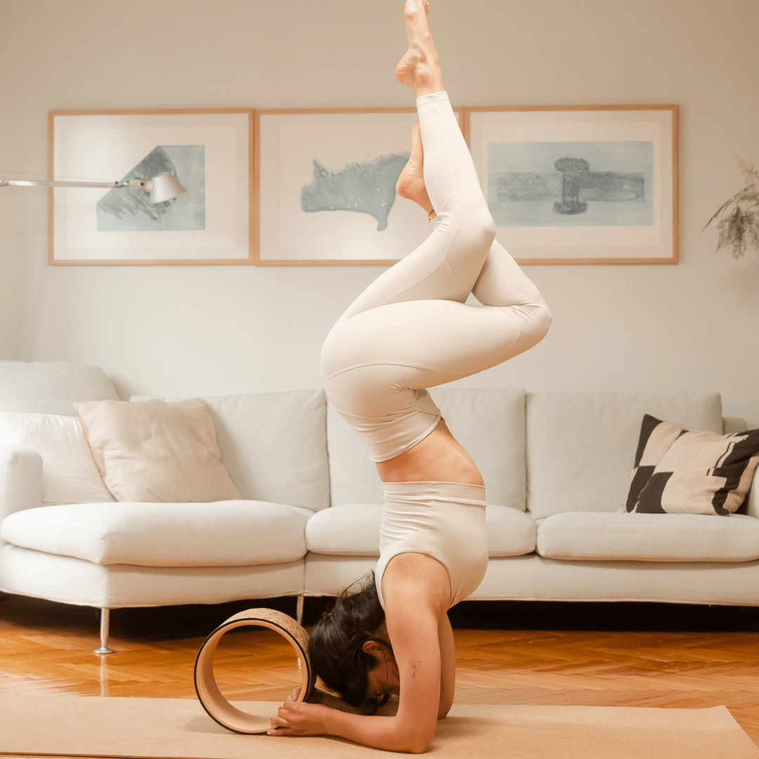 Mantar Kaplı Ahşap Yoga Çemberi 26 cm